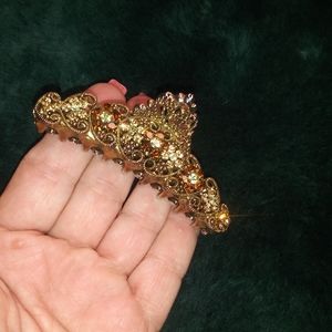 Stunning 3" metalic hair clamp with Rhinestones